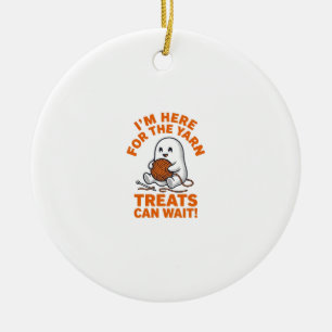 Grappige Breiende Geest Vintage Gravure Ontwerp_1 Keramisch Ornament