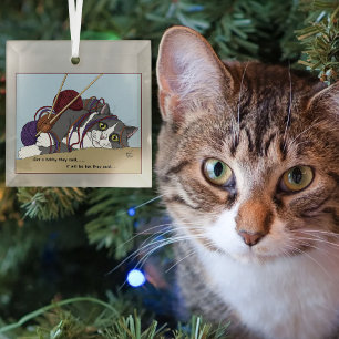 Grappige Breiende Kat In De War Met Garens Hobby H Glas Ornament