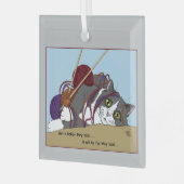 Grappige Breiende Kat In De War Met Garens Hobby H Glas Ornament (Voorkant links)