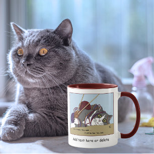 Grappige Breiende Kat In De War Met Garens Hobby H Mok