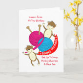 Grappige breiers thema Happy Birthday Kaart (Gele Bloem)