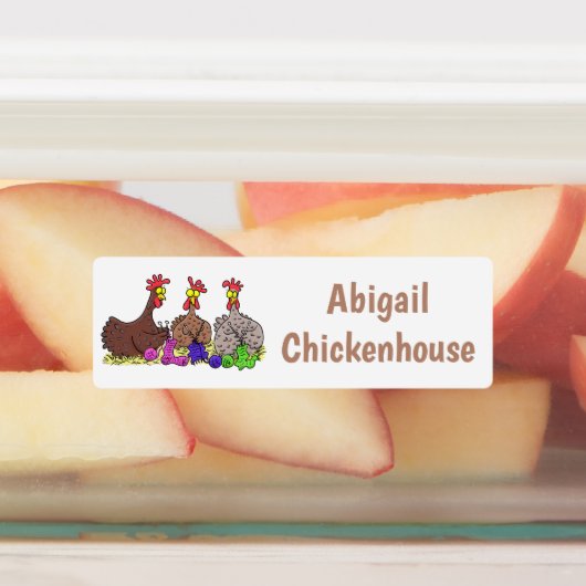 Grappige breikippen cartoon gepersonaliseerd labels (Aangebracht)