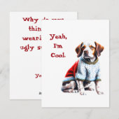 Grappige Bretagne in Kersttrui Feestdagenkaart (Voorkant / Achterkant)