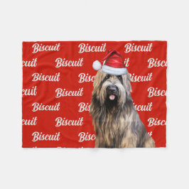 Grappige Briard Shepherd Hond Naam Patroon Kerstmi Fleece Deken