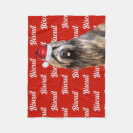 Grappige Briard Shepherd Hond Naam Patroon Kerstmi Fleece Deken