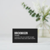 Grappige Brickmason-definitie Visitekaartje (Staand voorkant)