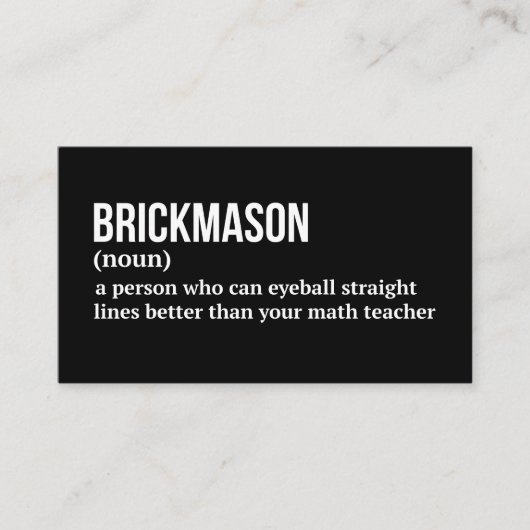 Grappige Brickmason-definitie Visitekaartje (Voorkant)
