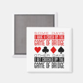 Grappige Bridge Player Club verpletterd spel van b Magneet (Voorkant / Achterkant)