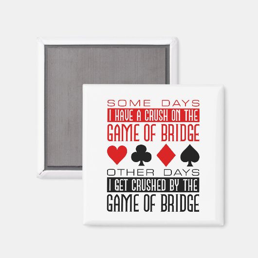 Grappige Bridge Player Club verpletterd spel van b Magneet (Voorkant / Achterkant)