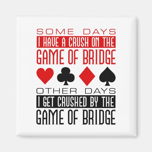 Grappige Bridge Player Club verpletterd spel van b Magneet (Voorkant)