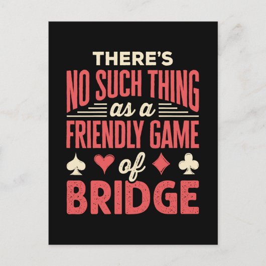Grappige bridgespeler, niet zoiets als vriendelijk briefkaart (Voorkant)