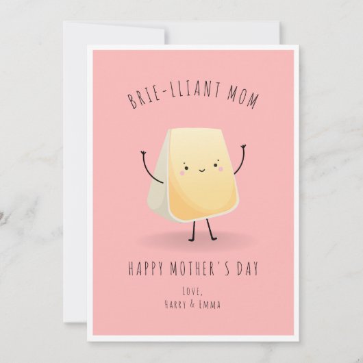Grappige Brie-lliant Mama Happy Moederdag Feestdagenkaart (Voorkant)