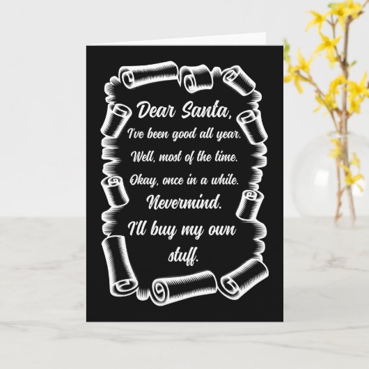 Grappige brief aan kerstman kerst Kerstmis cadeaus Kaart (Gele Bloem)