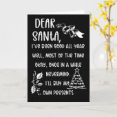 Grappige brief aan kerstman kerstcadeaus kaart (Gele Bloem)