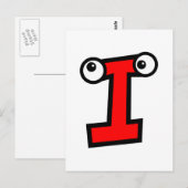 Grappige Brief i van het Monogram Briefkaart (Voorkant / Achterkant)