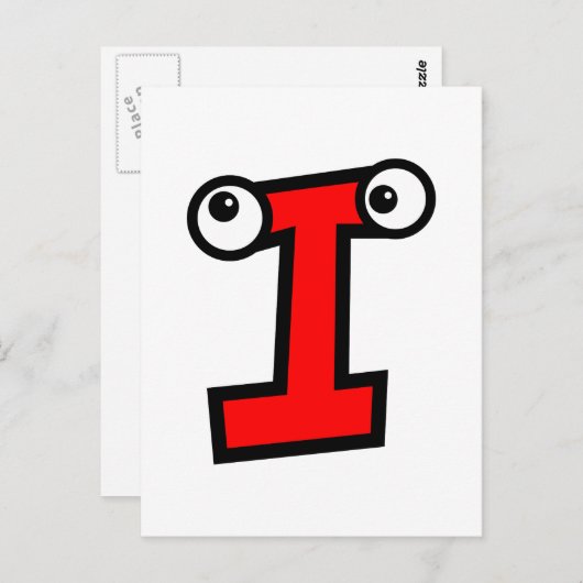 Grappige Brief i van het Monogram Briefkaart (Voorkant / Achterkant)