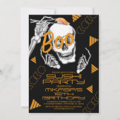 Grappige bril skelet Sushi Halloween feest Kaart (Voorkant)