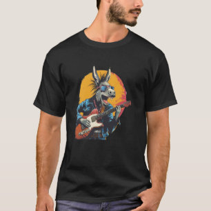 Grappige brildragende ezel met elektrische gitaar t-shirt