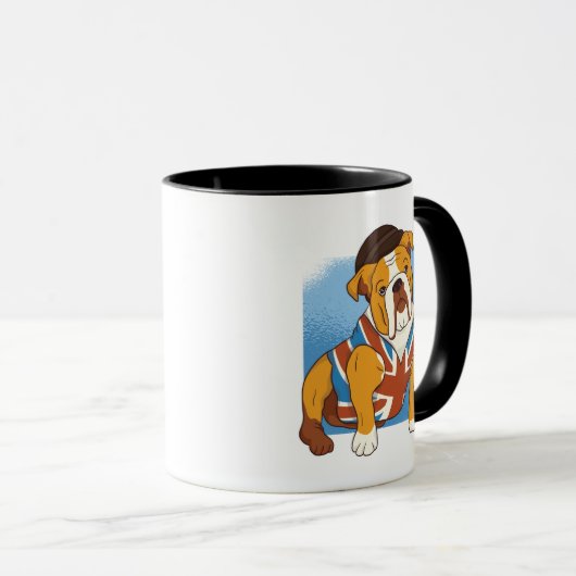 Grappige Britse Bulldog Engelse vlag Patriottisch Mok (Voorkant rechts)