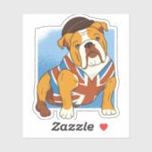 Grappige Britse Bulldog Engelse Vlag Patriottisch Sticker (Vel)