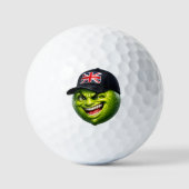 Grappige Britse limey met Union Jack Golfballen (Voorkant)