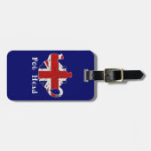 Grappige Britse Theepot Pot Hoofd Bagage Reis Bagagelabel (Voorkant horizontaal)