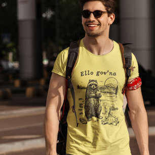 Grappige Britse wasbeer eten vuilnis kampvuur T-shirt