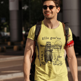 Grappige Britse wasbeer eten vuilnis kampvuur T-shirt