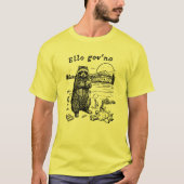 Grappige Britse wasbeer eten vuilnis kampvuur T-shirt (Voorkant)