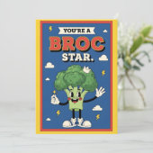 grappige broccoli grap Je bent een Broc Ster eten Bedankkaart (Staand voorkant)