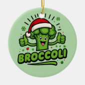 Grappige Broccoli Kerst Kinder Peuter Xmas Keramisch Ornament (Voorkant)