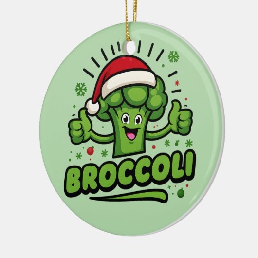 Grappige Broccoli Kerst Kinder Peuter Xmas Keramisch Ornament (Links)