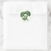 Grappige broccoli-Stickers Ronde Sticker (Tas)