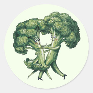 Grappige broccoli-Stickers Ronde Sticker