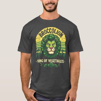 Grappige Broccolion Lion Broccoli Hybride Retro T-shirt