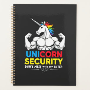 Grappige Broer Eenhoorn Beveiliging Maak Mijn Zus Planner