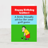 Grappige broer gelukkige verjaardag golfer kaart (Voorkant)