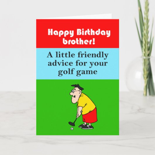Grappige broer gelukkige verjaardag golfer kaart (Voorkant)