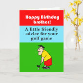 Grappige broer gelukkige verjaardag golfer kaart (Gele Bloem)