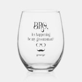 Grappige Broer Het Gebeurt Verrassingscadeau voor  Wijnglas Zonder Voet (Voorkant)