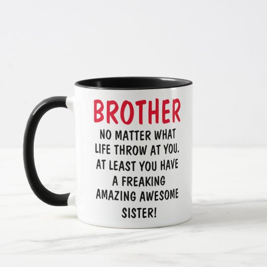 Grappige broer mok, cadeau voor broer, mok (Links)