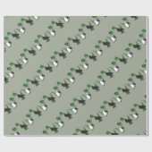 Grappige Brontosaurus bruiloft kunst Cadeaupapier (Vlak)