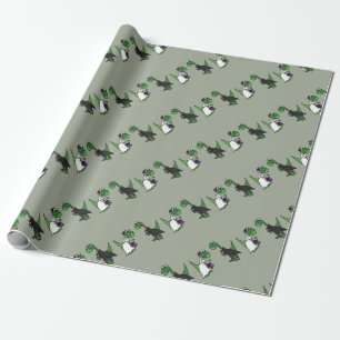 Grappige Brontosaurus bruiloft kunst Cadeaupapier