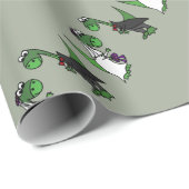 Grappige Brontosaurus bruiloft kunst Cadeaupapier (Rol Hoek)