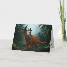 Grappige Brontosaurus Halloween Wenskaart Feestdagen Kaart