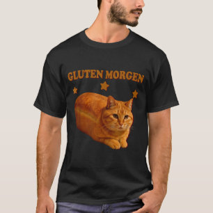 Grappige Brood Kat Meme Gluten Morgen Humor Grafis T-shirt