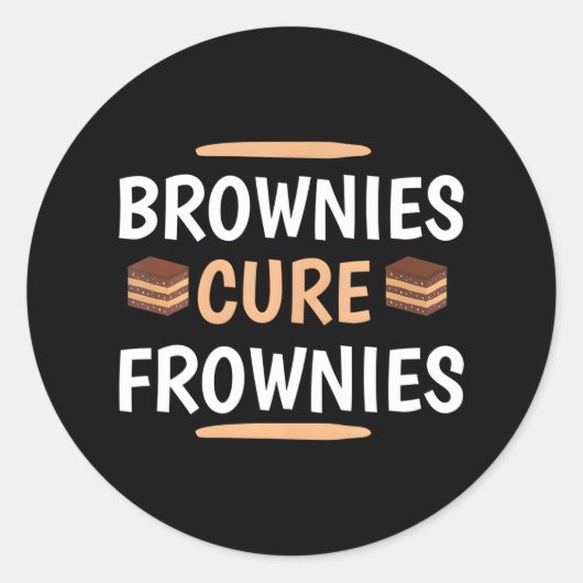 Grappige Brownies Cure Frownies Cupcake Liefhebber Ronde Sticker (Voorkant)