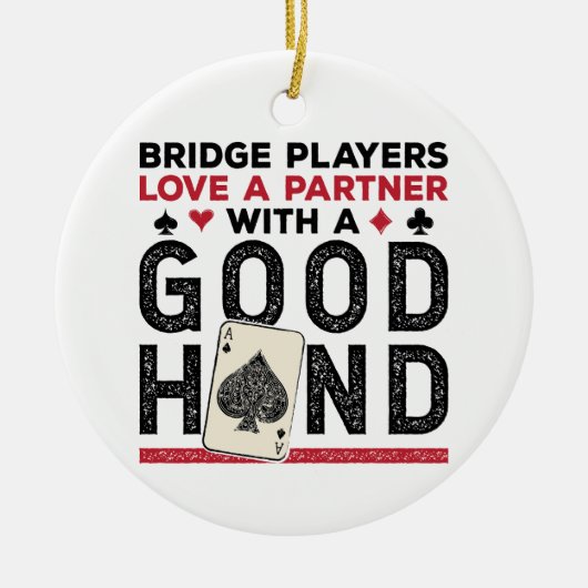 Grappige Brug Speler Partner Goede Hand Keramisch Ornament (Voorkant)