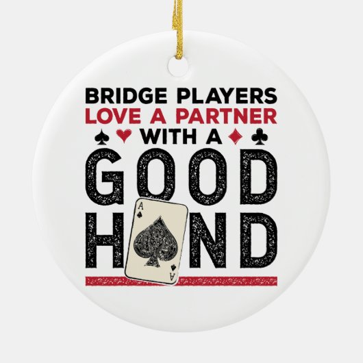 Grappige Brug Speler Partner Goede Hand Keramisch Ornament (Achterkant)
