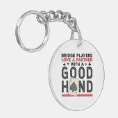 Grappige Brug Speler Partner Goede Hand Sleutelhanger (Voorkant Links)